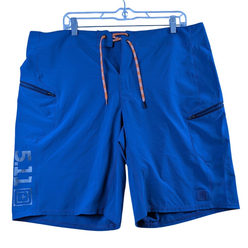 5.11 Tactical Board Shorts‎ Mens 38 Blue Ripstop Stretch Zipper Pockets